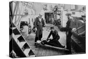 Ambulance Drill on Board the Cruiser HMS Tartar, 1896-W Gregory-Stretched Canvas