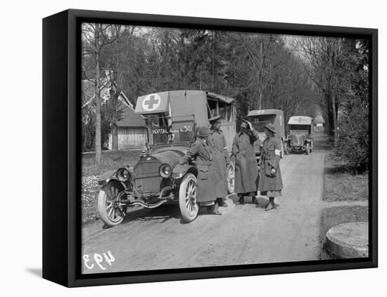 Ambulance Drivers at the Scottish Women's Hospital, Royaumont Abbey, 1915-Jacques Moreau-Framed Stretched Canvas