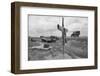 Ambulance Driving by Grave with Cross-David Kennerly-Framed Photographic Print