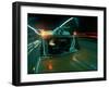 Ambulance Speeding Highway Accident Victim to Hospital at Night-Ralph Crane-Framed Photographic Print