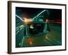 Ambulance Speeding Highway Accident Victim to Hospital at Night-Ralph Crane-Framed Photographic Print