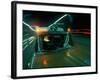 Ambulance Speeding Highway Accident Victim to Hospital at Night-Ralph Crane-Framed Photographic Print