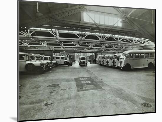 Ambulances in a Garage, Western Ambulance Station, Fulham, 1939-null-Mounted Photographic Print