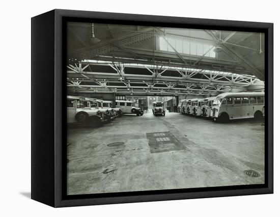 Ambulances in a Garage, Western Ambulance Station, Fulham, 1939-null-Framed Stretched Canvas