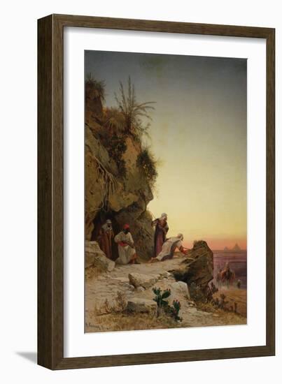 Ambush near Gizeh (Oil on Canvas)-Herman David Salomon Corrodi-Framed Giclee Print