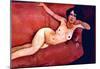 Amedeo Modigliani - Act on a Sofa (Almaiisa) Art Print Poster-null-Mounted Poster