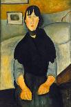 Mme Hebuterne in a Blue Chair, 1918-Amedeo Modigliani-Giclee Print