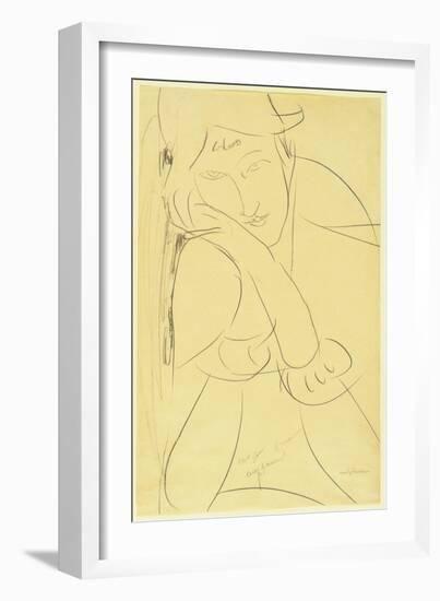 Amedeo Modigliani - Woman, Head on Hand-null-Framed Giclee Print