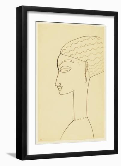 Amedeo Modigliani - Woman in Profile-null-Framed Giclee Print