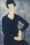 Young Woman with a Fringe or Young Seated Woman in Blue Dress, 1918-Amedeo Modigliani-Giclee Print