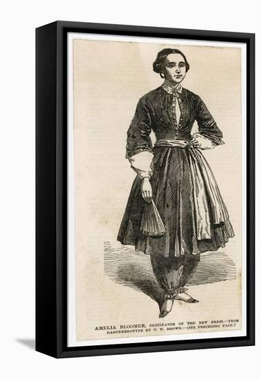 Amelia Bloomer American Reformer Who Wore Full Trousers for Women Now Known as Bloomers-null-Framed Stretched Canvas