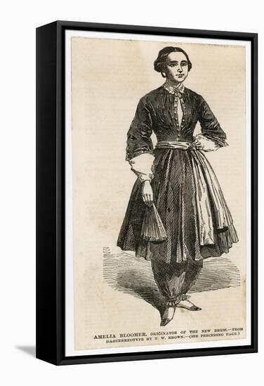 Amelia Bloomer American Reformer Who Wore Full Trousers for Women Now Known as Bloomers-null-Framed Stretched Canvas