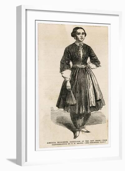 Amelia Bloomer American Reformer Who Wore Full Trousers for Women Now Known as Bloomers-null-Framed Art Print