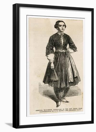 Amelia Bloomer American Reformer Who Wore Full Trousers for Women Now Known as Bloomers-null-Framed Art Print