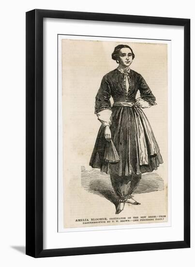 Amelia Bloomer American Reformer Who Wore Full Trousers for Women Now Known as Bloomers-null-Framed Art Print