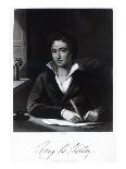Percy Bysshe Shelley, Engraved by William Holl-Amelia Curran-Framed Stretched Canvas