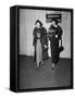 Amelia Earhart arrives with Eleanor Roosevelt to address the National Geographic Society, 1935-Harris & Ewing-Framed Stretched Canvas