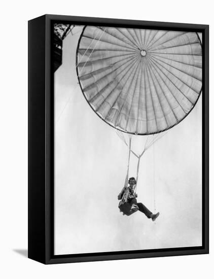 Amelia Earhart Helps Test a Commercial Parachute. June 2, 1935-null-Framed Stretched Canvas