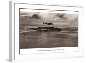 Amelia Earhart in Flight, Oakland to Honolulu, March 17, 1937-Clyde Sunderland-Framed Art Print