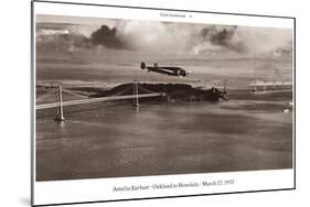 Amelia Earhart in Flight, Oakland to Honolulu, March 17, 1937-Clyde Sunderland-Mounted Art Print