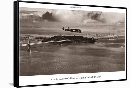 Amelia Earhart in Flight, Oakland to Honolulu, March 17, 1937-Clyde Sunderland-Framed Stretched Canvas