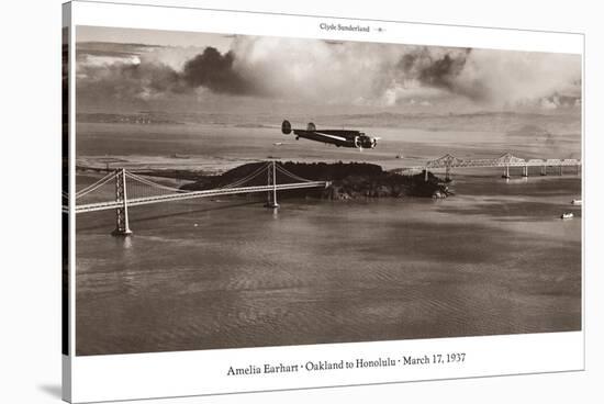 Amelia Earhart in Flight, Oakland to Honolulu, March 17, 1937-Clyde Sunderland-Stretched Canvas