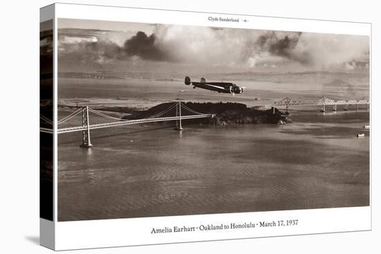 Amelia Earhart in Flight, Oakland to Honolulu, March 17, 1937-Clyde Sunderland-Stretched Canvas