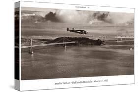 Amelia Earhart in Flight, Oakland to Honolulu, March 17, 1937-Clyde Sunderland-Stretched Canvas