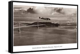 Amelia Earhart in Flight, Oakland to Honolulu, March 17, 1937-Clyde Sunderland-Framed Stretched Canvas