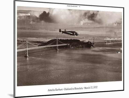 Amelia Earhart in Flight, Oakland to Honolulu, March 17, 1937-Clyde Sunderland-Mounted Art Print