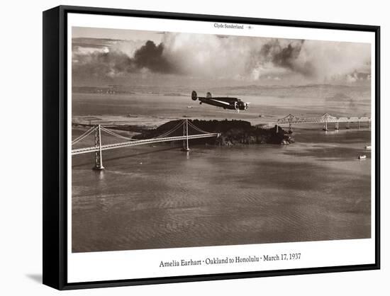 Amelia Earhart in Flight, Oakland to Honolulu, March 17, 1937-Clyde Sunderland-Framed Stretched Canvas