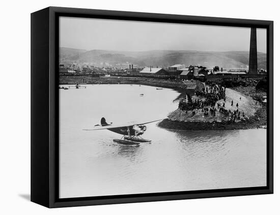 Amelia Earhart's Plane Leaving Port-null-Framed Stretched Canvas