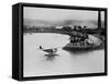 Amelia Earhart's Plane Leaving Port-null-Framed Stretched Canvas