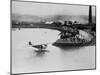 Amelia Earhart's Plane Leaving Port-null-Mounted Photographic Print