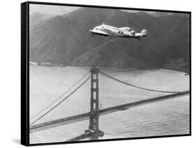 Amelia Earhart's Record Breaking Hop over Golden Gate Bridge-null-Framed Stretched Canvas