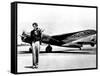 Amelia Earhart Standing in Front of the Lockheed Electra in Which She Disappeared in July 29, 1937-null-Framed Stretched Canvas