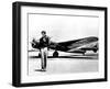 Amelia Earhart Standing in Front of the Lockheed Electra in Which She Disappeared in July 29, 1937-null-Framed Photo