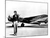 Amelia Earhart Standing in Front of the Lockheed Electra in Which She Disappeared in July 29, 1937-null-Mounted Photo