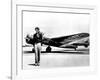 Amelia Earhart Standing in Front of the Lockheed Electra in Which She Disappeared in July 29, 1937-null-Framed Photo