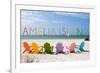 Amelia Island, Florida - Colorful Beach Chairs-Lantern Press-Framed Premium Giclee Print