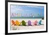 Amelia Island, Florida - Colorful Beach Chairs-Lantern Press-Framed Premium Giclee Print