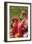 Amelia Island, Florida - Flamingos-Lantern Press-Framed Art Print
