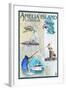 Amelia Island, Florida - Nautical Chart-Lantern Press-Framed Art Print