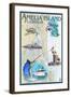 Amelia Island, Florida - Nautical Chart-Lantern Press-Framed Art Print