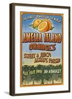 Amelia Island, Florida - Orange Grove - Vinatge Sign-Lantern Press-Framed Art Print