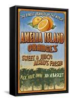 Amelia Island, Florida - Orange Grove - Vinatge Sign-Lantern Press-Framed Stretched Canvas