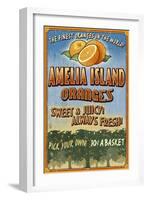 Amelia Island, Florida - Orange Grove - Vinatge Sign-Lantern Press-Framed Art Print