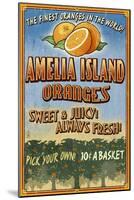 Amelia Island, Florida - Orange Grove - Vinatge Sign-Lantern Press-Mounted Art Print