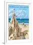 Amelia Island, Florida - Sandcastle-Lantern Press-Framed Art Print