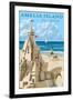 Amelia Island, Florida - Sandcastle-Lantern Press-Framed Art Print